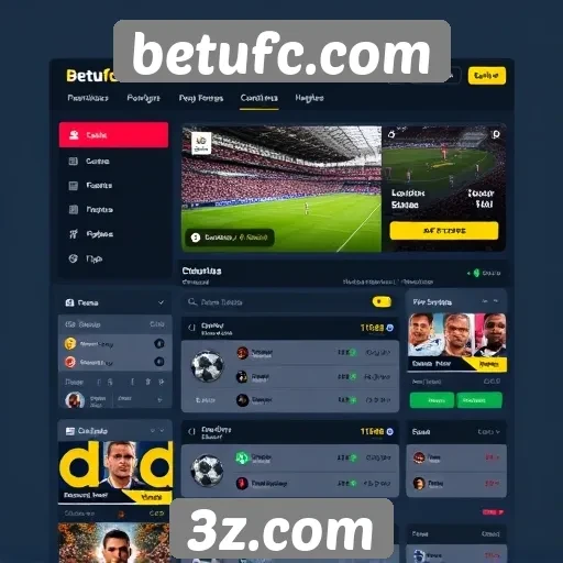 Interface do usuário e experiência de navegação em betufc.com